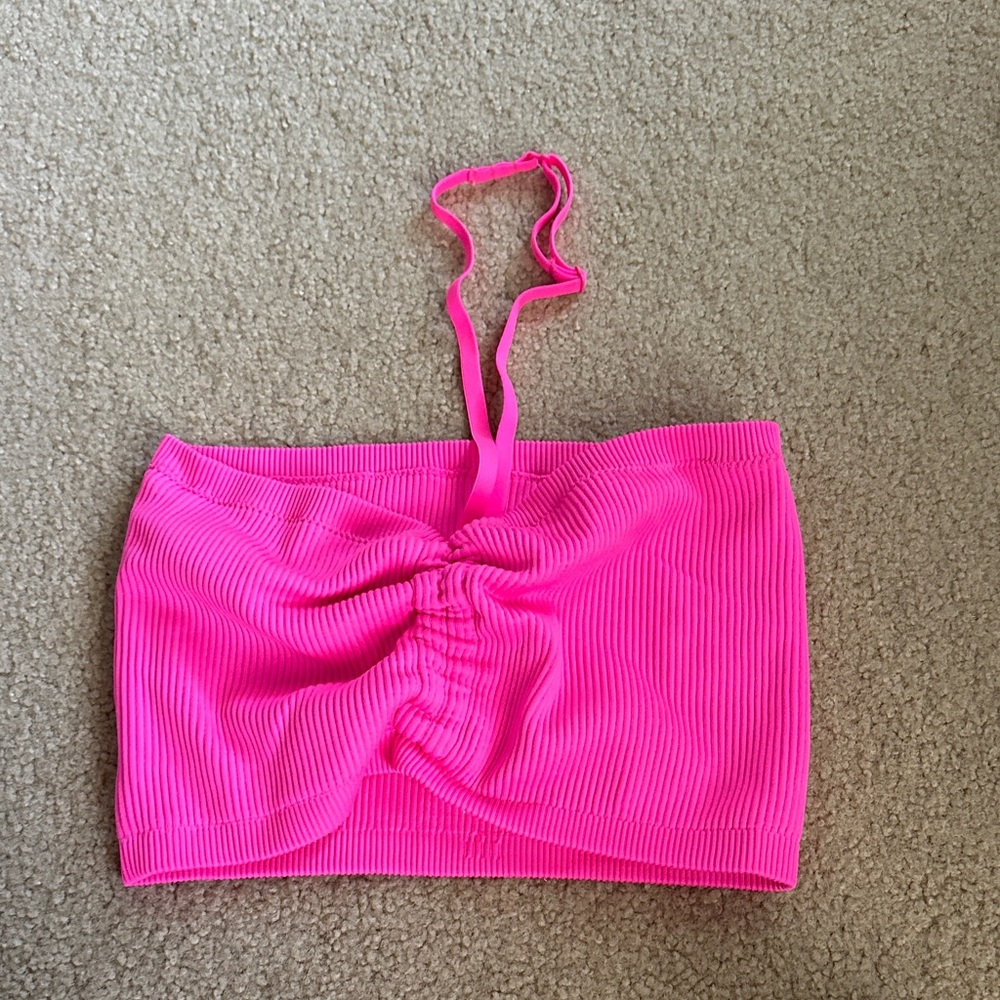 Aerie Bright Pink Ribbed Top